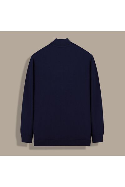 Sarar Μπλε Navy Rayon Weaving - Πλεκτό με μισό ζιβάγκο Συνέντευξη