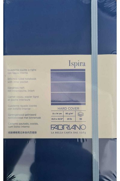 Fabriano Ispira 9 X 14 cm 85 Gr 96 Yp Blue Hard Cover Lined Notebook