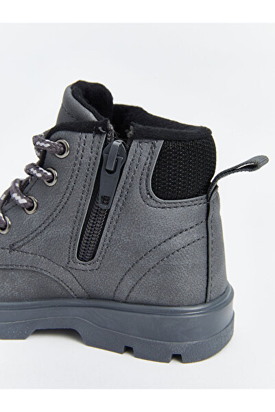 LC Waikiki Anthracite Lace-Up Baby Boy Boots