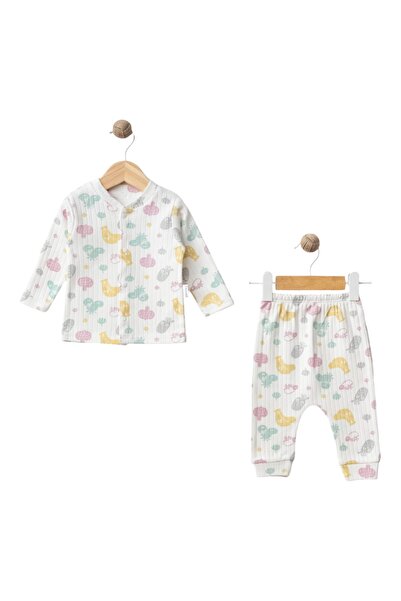 Dumledo Chicken Patterned 2-Piece Baby Pajama Set (Top & Bottom)