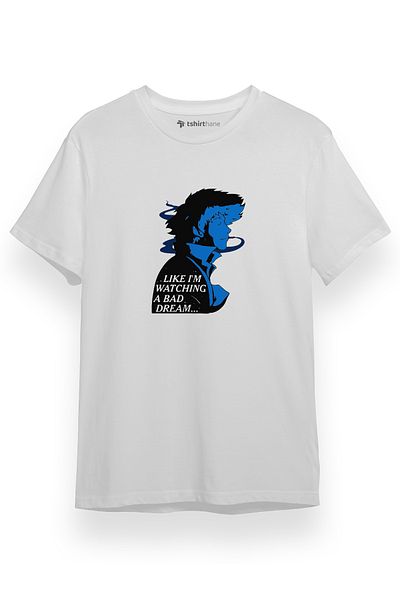 Tshirthane Cowboy Bebop Spike Pattern - Ανδρικό κοντομάνικο μπλουζάκι σε λευκό χρώμα