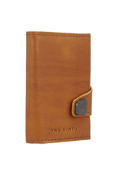 Tru Virtu Click & Slide Natural Credit card case Leather 7 cm