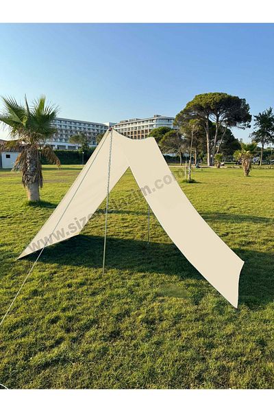 size ne lazım Copertina practică de camping - 1,5 m x 5 m țesătură Oxford hidrofugă (culoare cremă)