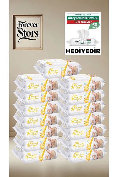 Sleepy Sensitive Wet Towels 15X90 15 Pack 1350 Sheets