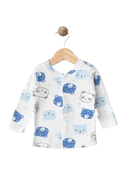 Dumledo Panda Patterned White 2-Piece Baby Pajama Set (Top & Bottom)