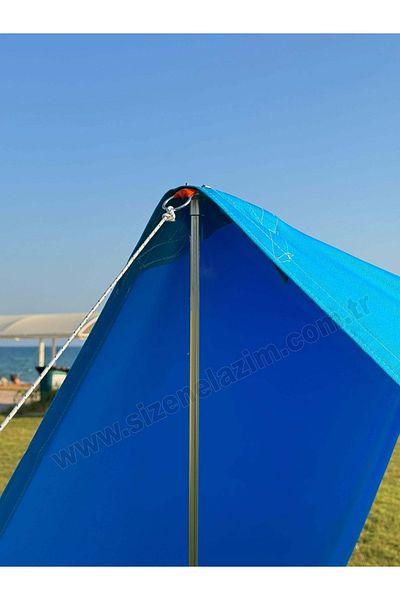 size ne lazım Практичен сенник за къмпинг и плаж 1,5 м x 5 м Водоотблъскваща Оксфорд тъкан (син цвят)