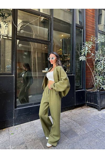 SERHANE Zippered Bottom-Up Tracksuit Set