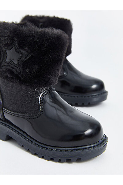 LC Waikiki LCW STEPS Μαύρες Γούνινες Βρεφικές Μπότες