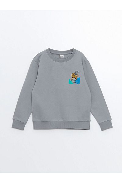 LC Waikiki Lcw Kids Boy Gray Long Sleeve Crew Neck Sweatshirt