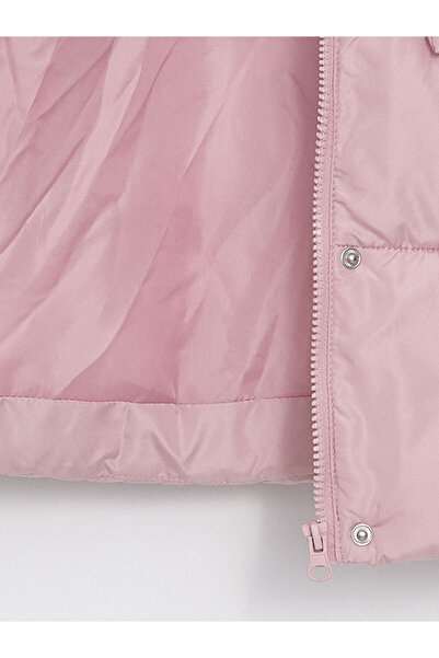 LC Waikiki Pembe Kapüşonlu Kız Çocuk Mont