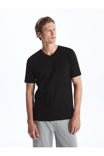 LC Waikiki V-Neck Short Sleeve Combed Cotton Men's T-Shirt