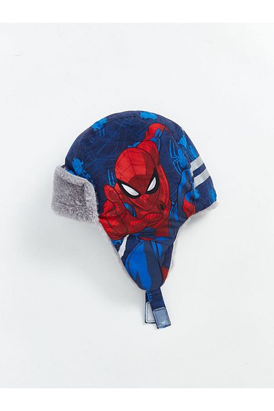 LC Waikiki LCW ACCESSORIES Navy Blue εμπριμέ Spiderman εμπριμέ για αγόρια καπέλο χιονιού