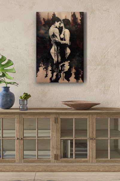 GülsenArt Sarılan Kadın ve Erkek Bedeni HD Dijital Baskı Dikey kanvas Tablo566