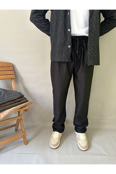 MİRMARONİ Men's Elastic Waist Baggy Fit Slim Corduroy Pants