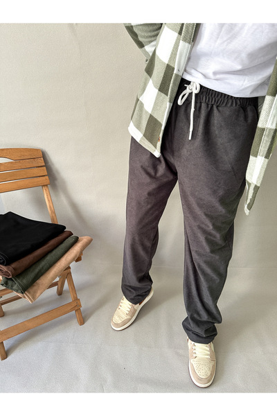 MİRMARONİ Men's Elastic Waist Baggy Fit Slim Corduroy Pants