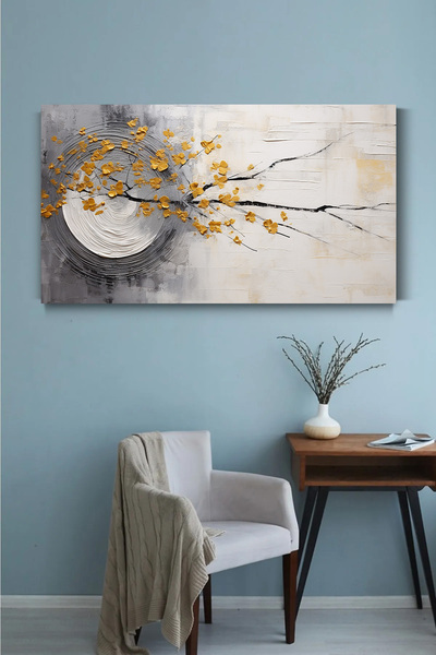 Lona Sanat Sanatsal Doku Temelleri ve Çiçekler Kanvas Tablo Salon Oturma Yatak Odası Ofis Antre 0123