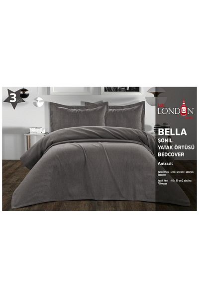 Menta store Bella Chenille Bedspread Set Double 3 Pieces