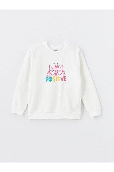 LC Waikiki Crew Neck Printed Girl's Sweatshirt
