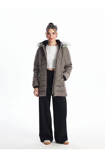 LC Waikiki Dámský kabát s kapucí Puffer
