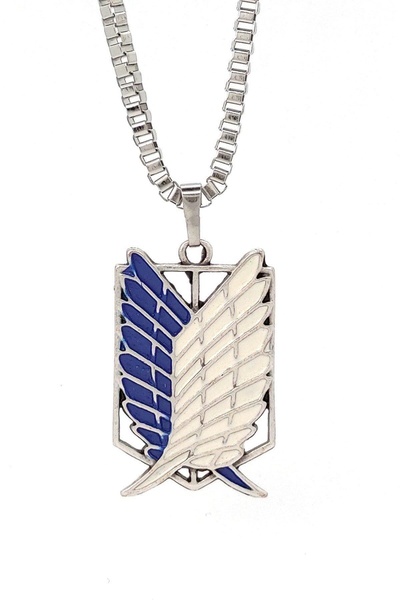 Santalio Attack On Titan Anime Fan Necklace With Cube Chain Cosplay Necklace