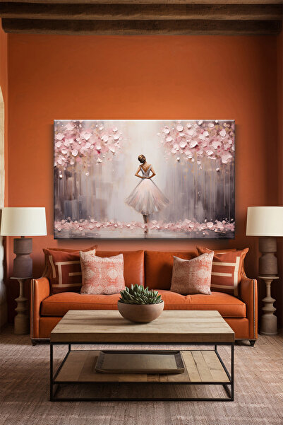 Lona Sanat Balerin Kız Yağlı Boya Görünümlü Sanatsal Kanvas Tablo Salon Oturma Yatak Odası Ofis Antre 0200