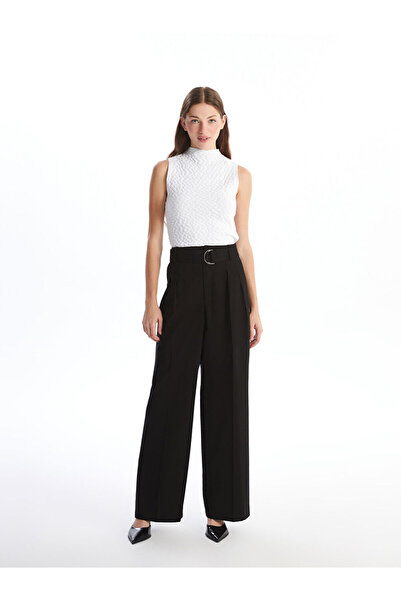 LC Waikiki Ecru Half Turtleneck Self-Patterned Women's Knitwear Sweater