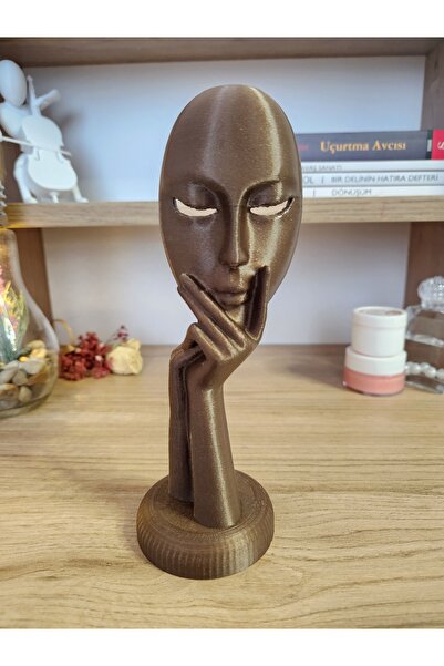 Genel Markalar Maske Tutan El Biblo - İskandinav Tarzı Biblo Heykel Figür Dekor Ev Dekorasyon ALTINDAL Home