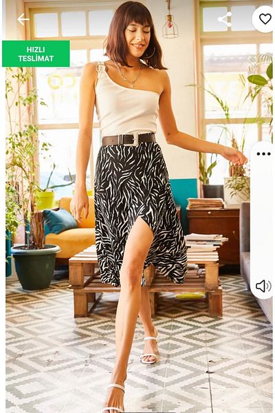 DENİKK Yudoowear, fustă neagră înfășurată din lycra zebră