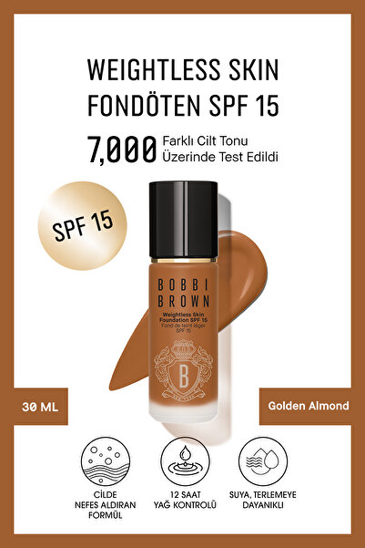 BOBBI BROWN Weightless Skin 24 Saat Kalıcı Fondöten SPF 15 - Doğal ve Mat Bit...