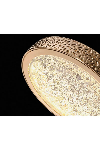 burenze Modern Crystal Tasarım Üçlü Sarkıt Led Avize Oturma Odası Mutfak Salon Avize Gold Sarı