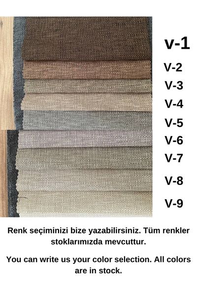 MebelPort Curtain Linen Phone Curtain 1/3 Intencial Stitching Single Wing for Cornish (30 Colors Selection)