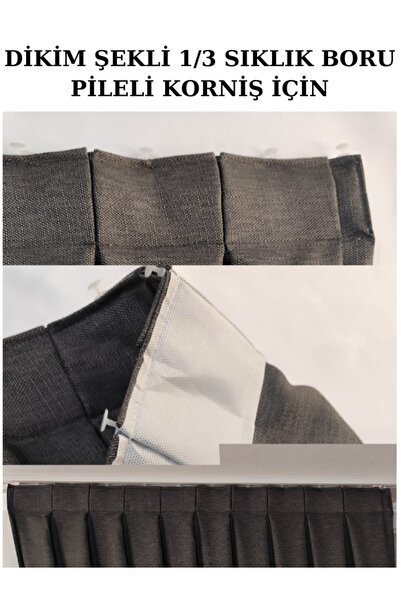 MebelPort Curtain Linen Phone Curtain 1/3 Intencial Stitching Single Wing for Cornish (30 Colors Selection)