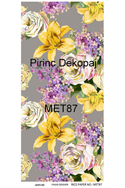 LİNEART Adhesive Brass Decopage Paper 30X60Cm No:Met87