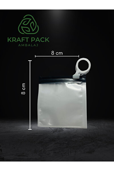 Kraftpack Buzlu Lamineli ,Halka İlaveli Kilitli Poşet 8*8 Cm Paket Içinde 20 Adet