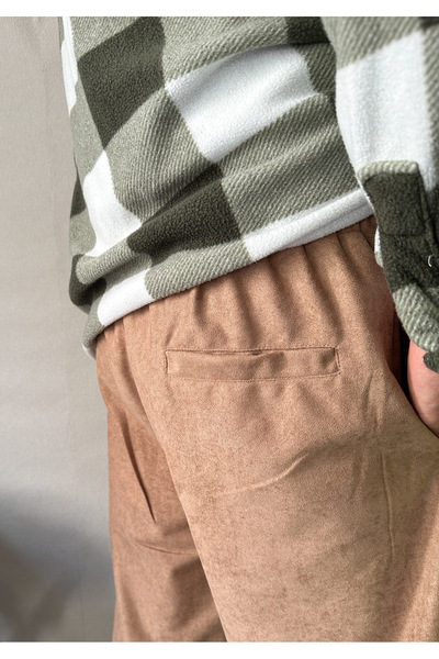 MİRMARONİ Men's Elastic Waist Baggy Fit Slim Corduroy Pants