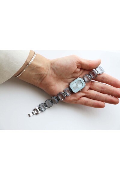 Northwatch Swaroski Model Kristal Taşlı Sekizgen Çelik Saat