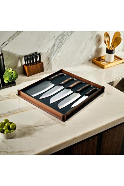 SKNIV Alaz: 5'li Şef Bıçağı Seti Kutulu - Klasik, Santoku, Kiritsuke, Fileto ...