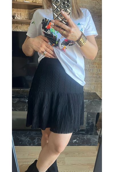 Cardella Fustă scurtă plisată neagră din Lycra