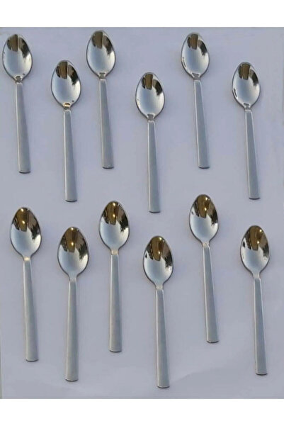gök 12 parça çay kaşığı düz çubuk model (paslanmaz çelik)