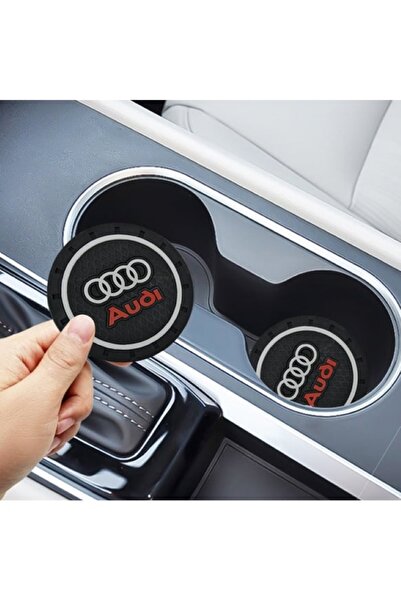 Audi Silikon Bardaklık Altlığı 2’li Set Logolu 72mm