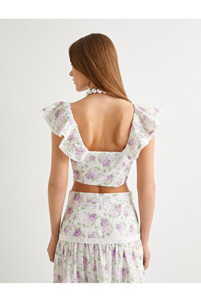 Koton Women's Crop Scallop Tank Top