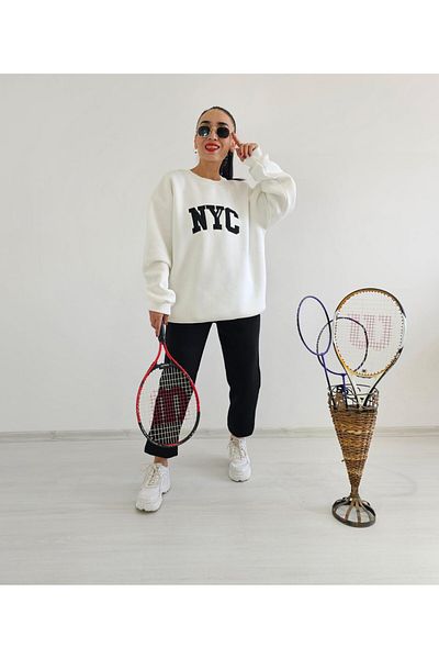 6 butik altı üstü butik Σετ αθλητικών φόρμων Ontu Nyc Print