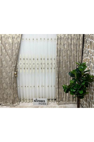 NİVEMESHOME Nivemeshome Bella 1/3 Frequent Pleated Tulle Curtain Apm