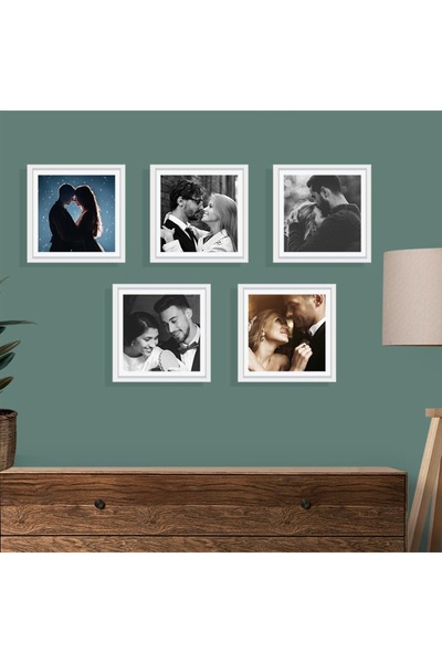 Andoweb Adhesive Plug-in White Pola Frames 12x12cm - Pack of 5