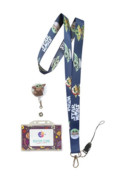 neptünstore Star Wars - Yoda Set de 3 gât și curea pentru telefon Rope Yoyo Guler Card Holder