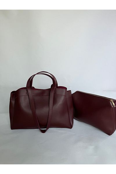 melecco Burgundy Wide Large Puppy Bag Briefcase School Business Bag Arm and Shoulder Laptop Stylish Sport Pinterest Bag