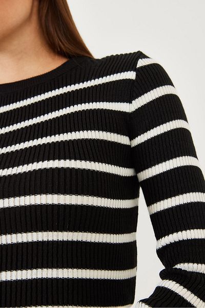 Bianco Lucci Women's Fittili Striped Knitwear Top and Bottom Set 60251886
