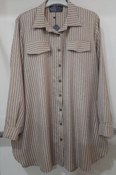 N.Y.YILDIZ STAR WOVEN SEASONAL STRIPED Άνετο ΜΕΓΕΘΟΣ ΦΑΡΟΥΡΙΟ ΠΟΥΚΑΜΙΣΟ ΠΟΥΚΑΜΙΣΟ ΜΕ ΚΟΥΜΠΙΑ ΠΟΥΚΑΜΙΣΟ
