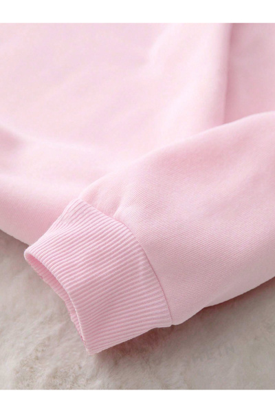 Mad&Calf Γυναικείο φούτερ με στάμπα κόκκινο κεράσι Oversize Fleece