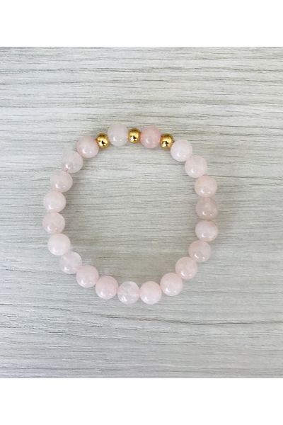 MK tasarım Mk Design Real Pink Quartz Stone Bracelet Mkt49003